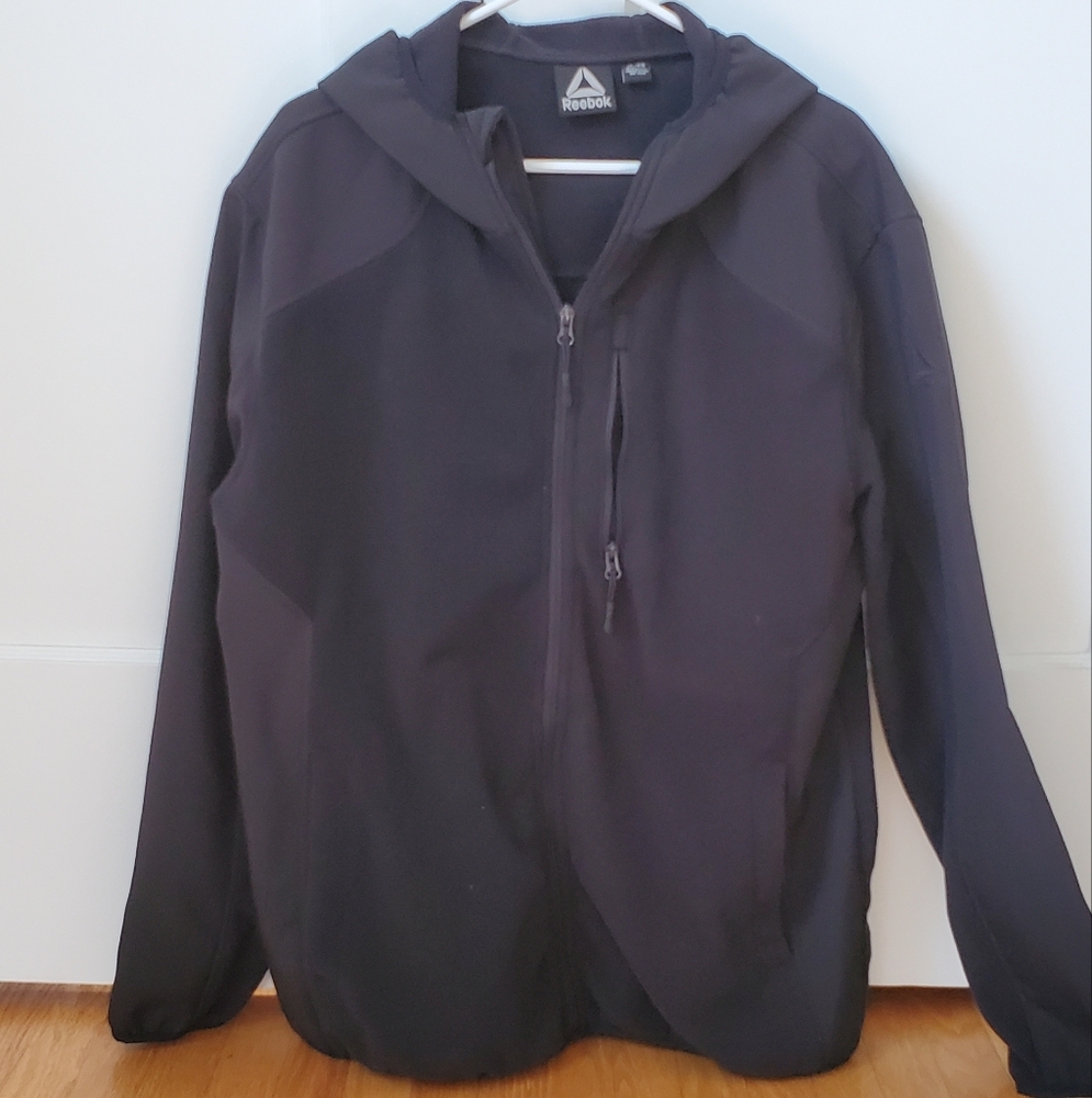 Men's Reebok Black Fleece Hooded Zip-up Jacket, XL